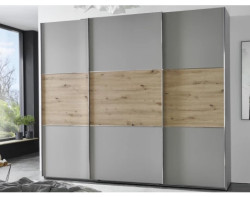 Šatní skříň Indiana A, 250 cm, šedá sahara/dub artisan