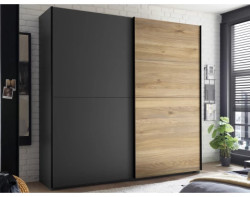 Šatní skříň Melton, 215 cm, grafit/dub mauvella