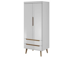 Šatní skříň Nordi, dub riviera/bílá lesk