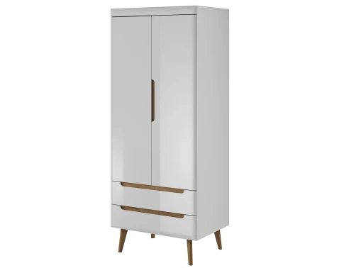 Šatní skříň Nordi, dub riviera/bílá lesk