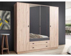 Šatní skříň s otočnými dveřmi Ancona, 200 cm, dub estana/antracit