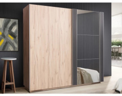 Šatní skříň s posuvnými dveřmi Ancona, 215 cm, dub estana/antracit