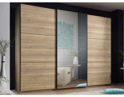 Šatní skříň se zrcadlem Bravo, 270 cm, dub mauvella
