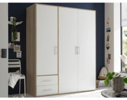 Šatní skříň Valencia,155 cm, dub sonoma/bílá