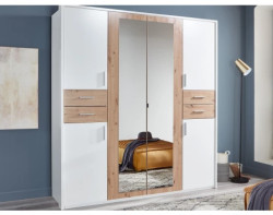 Šatní skříň Vegas, 180 cm, bílá/dub artisan