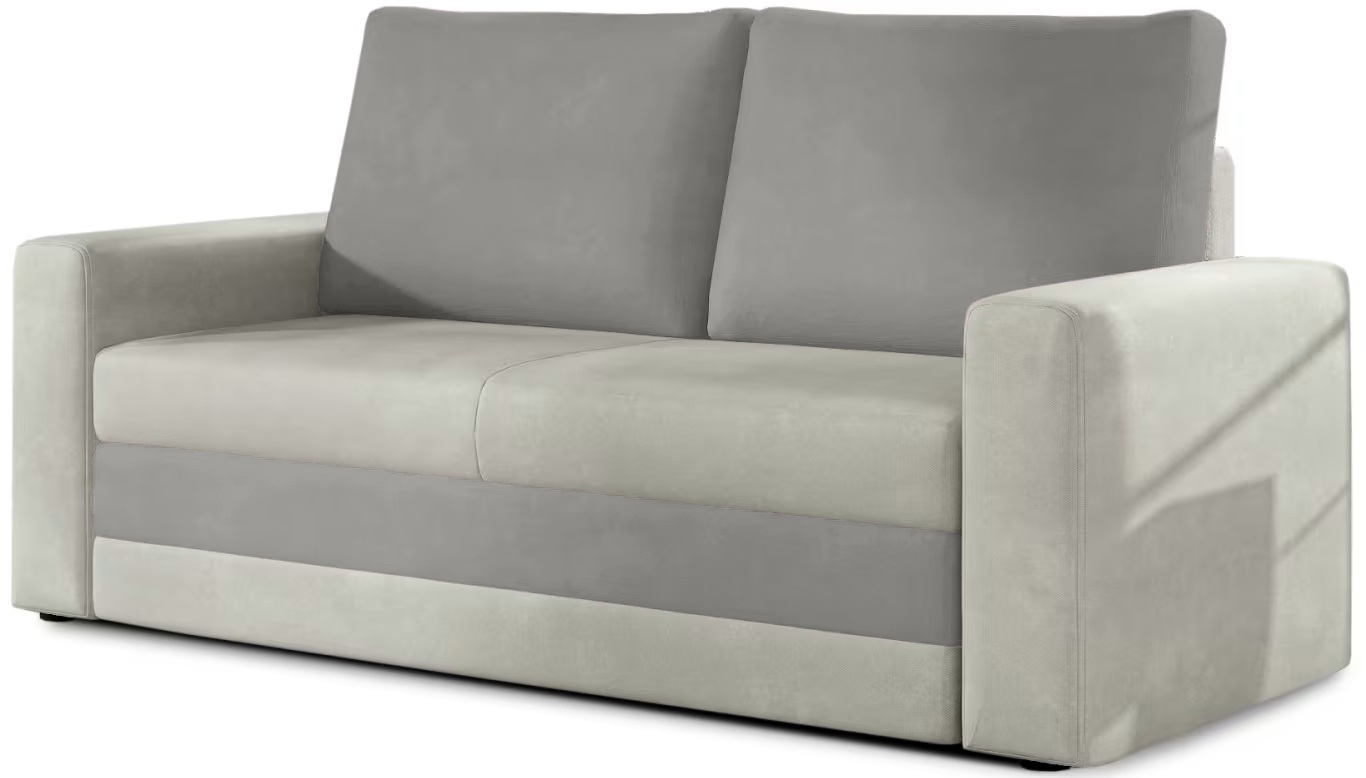 Šedá 2místná pohovka WAVE DUO, rozkládací