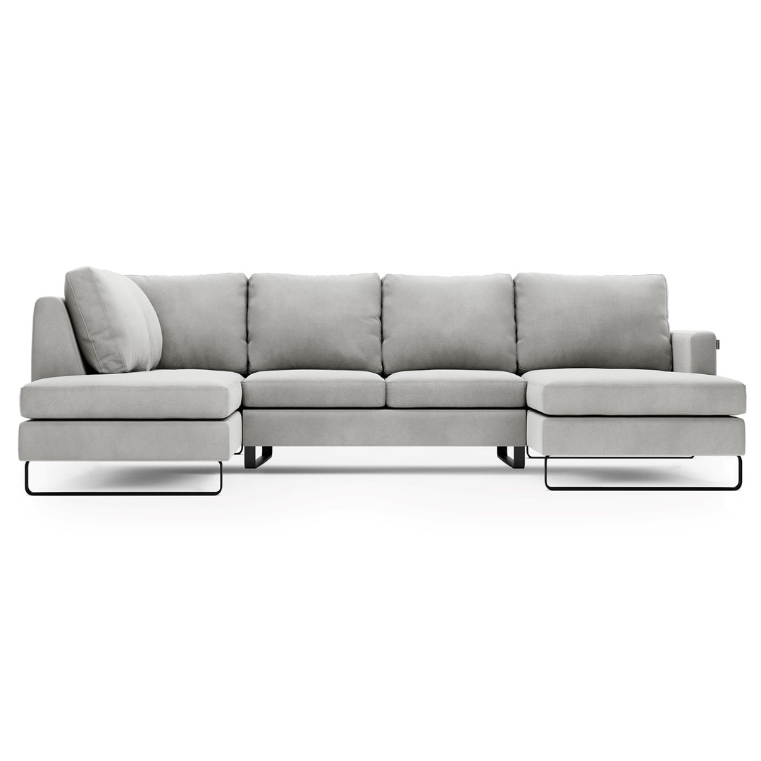 Šedá sedací souprava do U CORNI