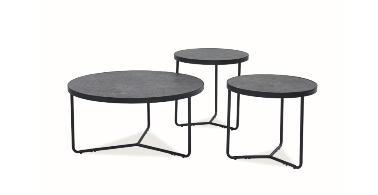 Šedá sestava konferenčních stolků DEMETER