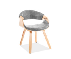 Šedá židle DAKOTA VELVET