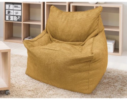 Sedací pytel Norvik, jantarově žlutá strukturovaná tkanina