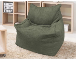 Sedací pytel Norvik, olivově zelená strukturovaná tkanina