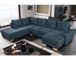 Sedací souprava Chivas, tvar levé U, petrolejově modrá látka