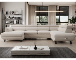 Sedací souprava Raven XL, krémová látka, tvar pravé U