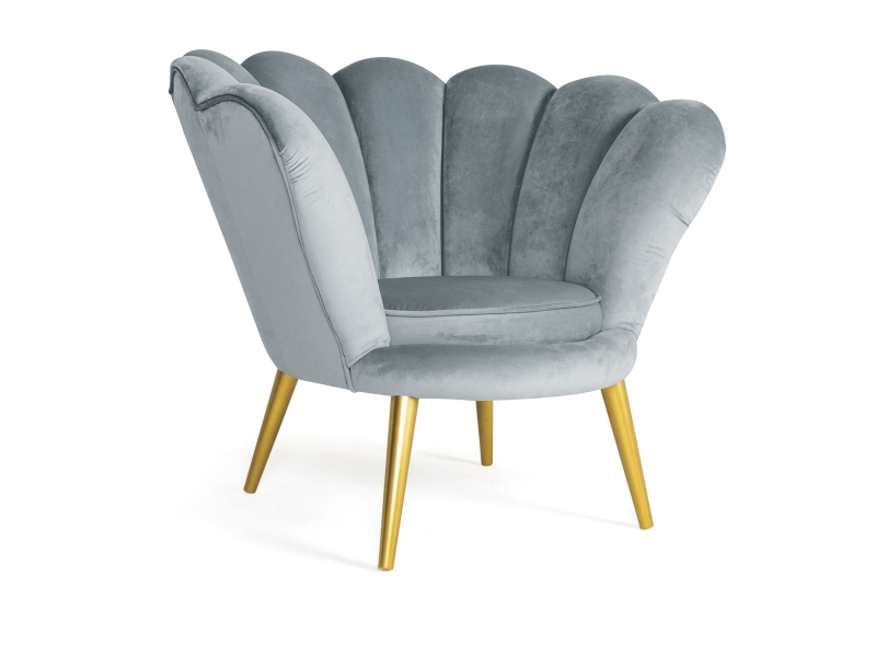 Šedé relaxační křeslo  MAGNOLIA 1 VELVET