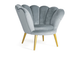 Šedé relaxační křeslo  MAGNOLIA 1 VELVET