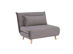 Šedé rozkládací křeslo SPIKE VELVET