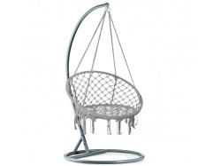 Šedé závěsné křeslo KOLUMBIA se stojanem