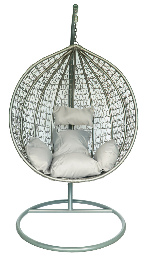 Šedé závěsné křeslo MAROCCO se stojanem