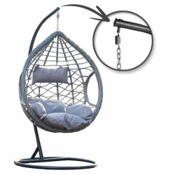 Šedé závěsné křeslo NORVIA se stojanem