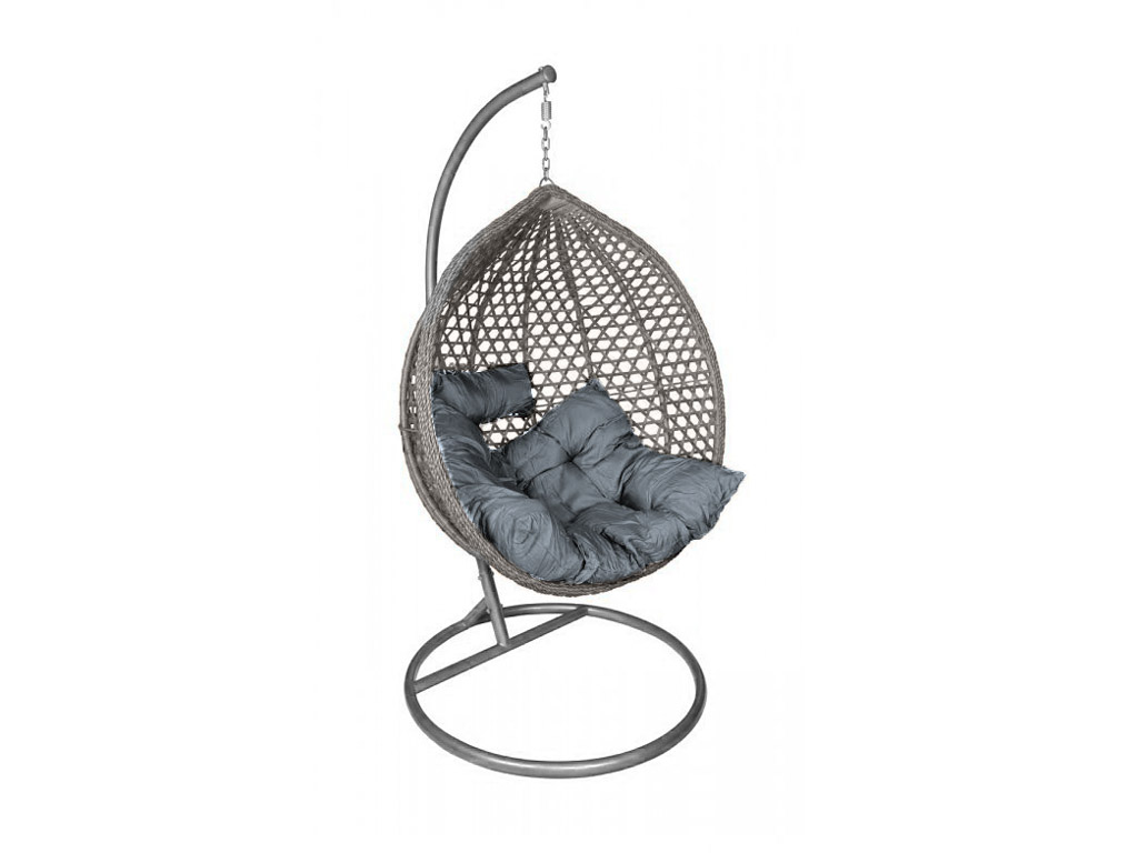 Šedé závěsné křeslo TROPIKAL se stojanem