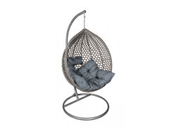 Šedé závěsné křeslo TROPIKAL se stojanem