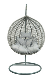 Šedé závěsné křeslo ZANZIBAR se stojanem