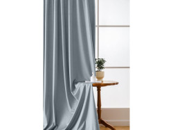 Šedo-modrý zatemňovací závěs VELVET 140x250 cm Zavěšení: Kovové kroužky