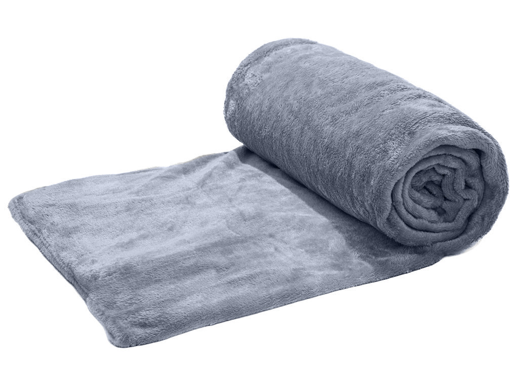 Šedomodrá vánoční mikroplyšová deka POLAR, 160x200 cm