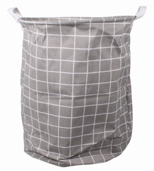 Šedý koš na hračky a prádlo CUBE