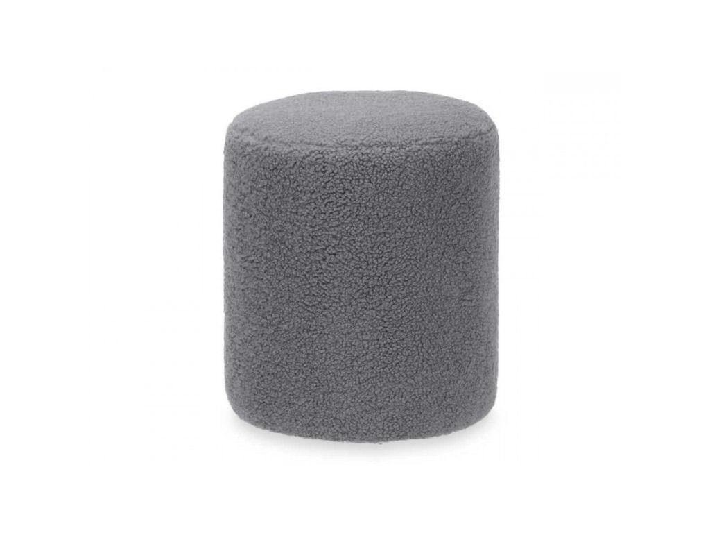 Šedý plyšový taburet SHEEPISH