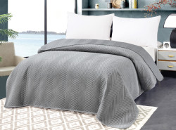 Šedý sametový přehoz na postel ARROW VELVET Rozměr: 200 x 220 cm