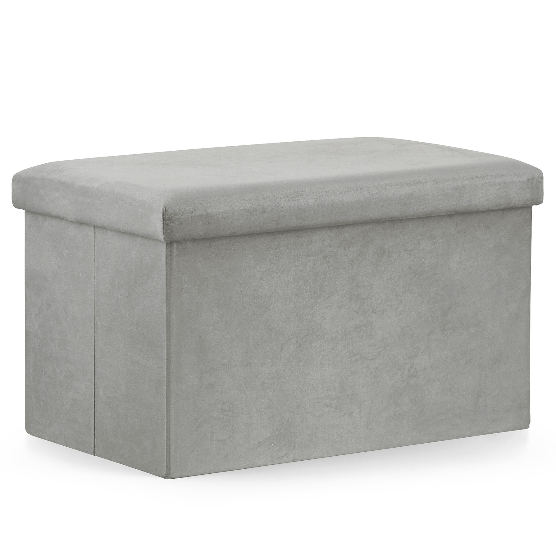 Šedý skládací taburet FURELA VELVET XL 60 x 38 x 38 cm