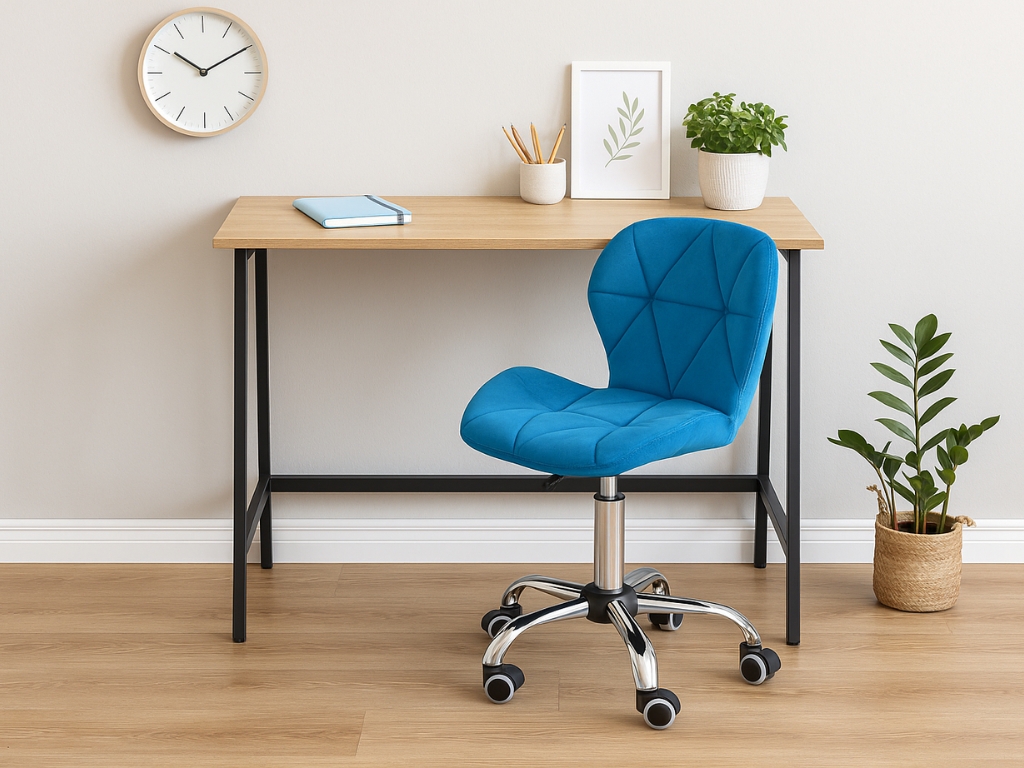 Set do pracovny stůl TAYLOR SONOMA 100x50 cm + křeslo AVOLA VELVET královsky modré