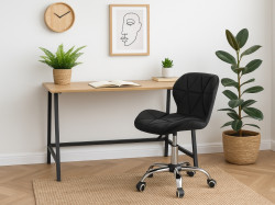 Set do pracovny stůl TAYLOR SONOMA 100x50 cm + křeslo AVOLA VELVET černé