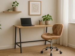 Set do pracovny stůl TAYLOR SONOMA 100x50 cm + křeslo AVOLA VELVET světle hnědé