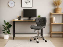 Set do pracovny stůl TAYLOR SONOMA 100x50 cm + křeslo AVOLA z eko kůže šedé