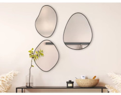 Set nástěnných zrcadel (3 ks) Viola, černé