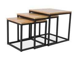 Set příručních stolků s deskou v dekoru dub TRIO