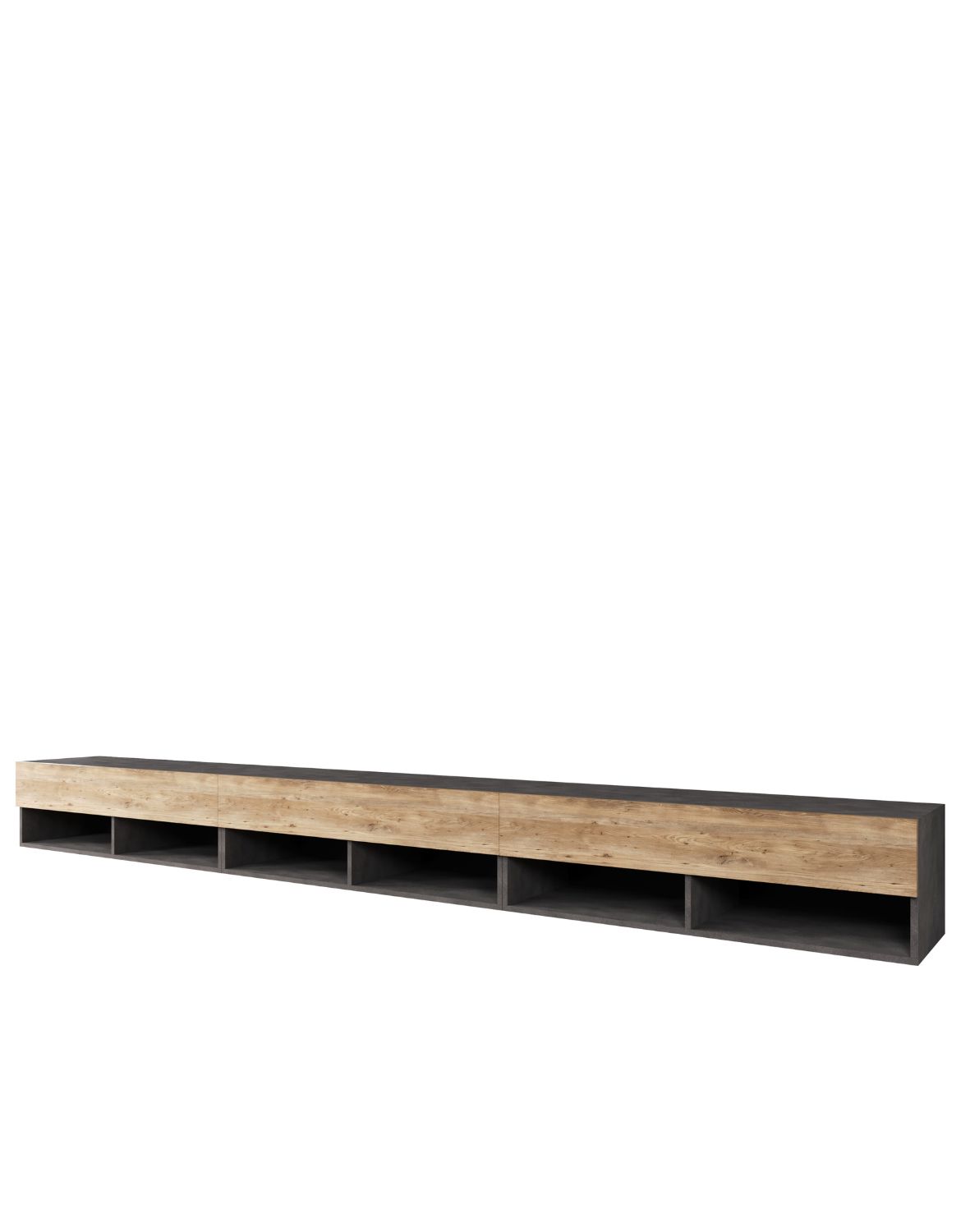 Široká TV skříňka 300 cm matera/kaštan Lowboard A (LOWA300TX + LED)