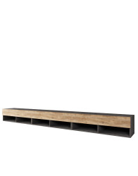 Široká TV skříňka 300 cm matera/kaštan Lowboard A (LOWA300TX + LED)