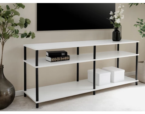 Široký regál/TV stolek Theo, bílý