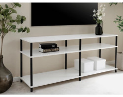 Široký regál/TV stolek Theo, bílý
