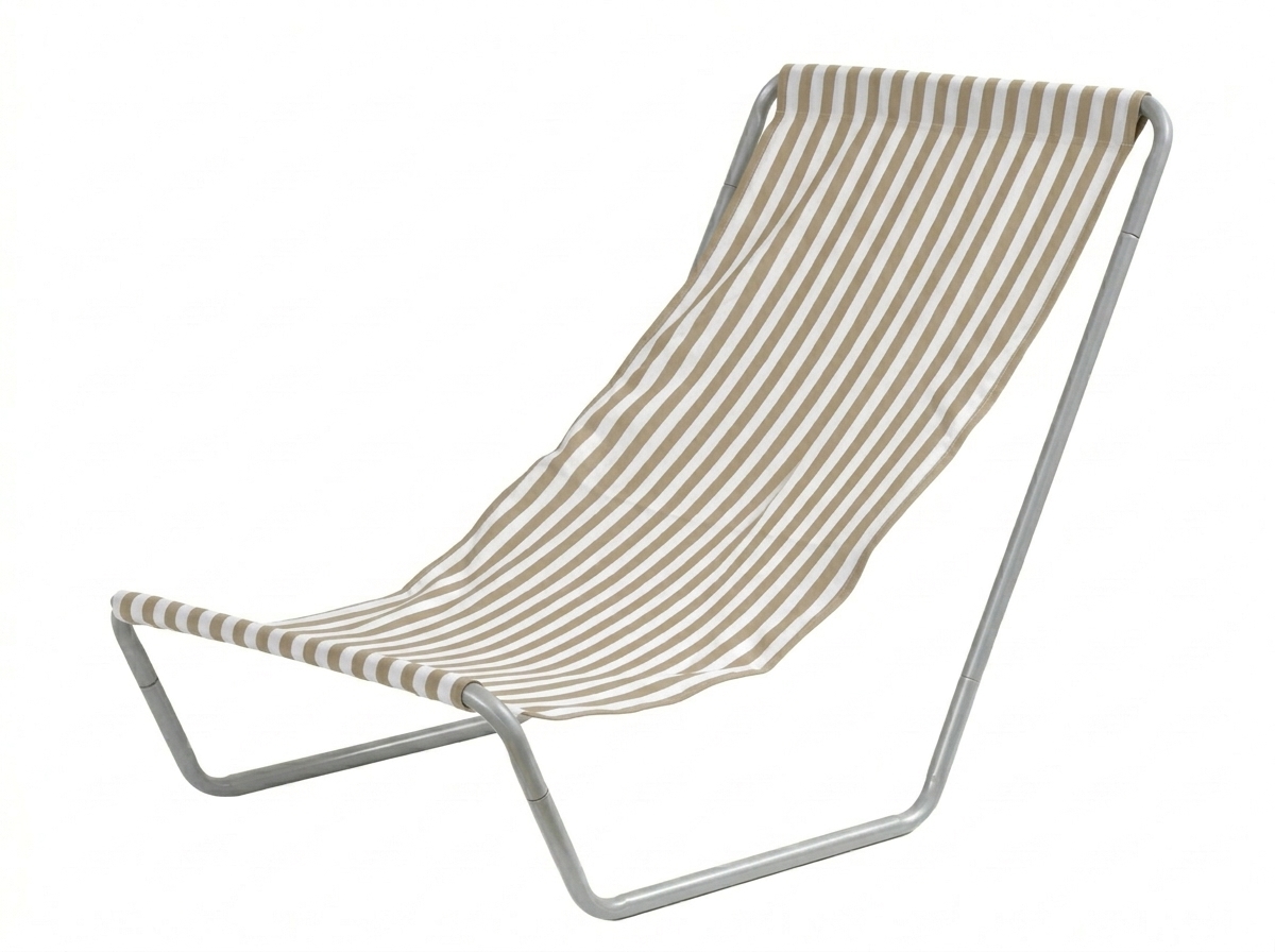 Skládací plážové lehátko SAND STRIPES, hnědé