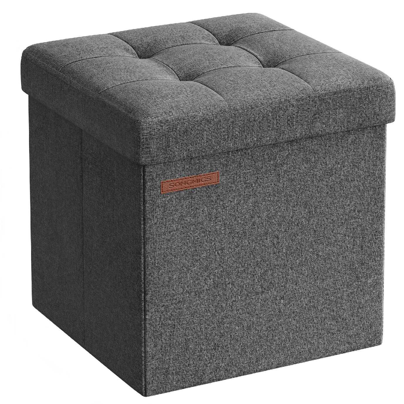 Skládací taburet s úložným prostorem COZY CUBE 30x30 cm, tmavě šedý