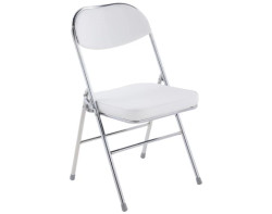 Skládací židle Liana, bílá ekokůže