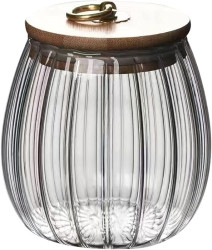 Skleněná dóza RIBBE s bambusovým víkem 700 ml