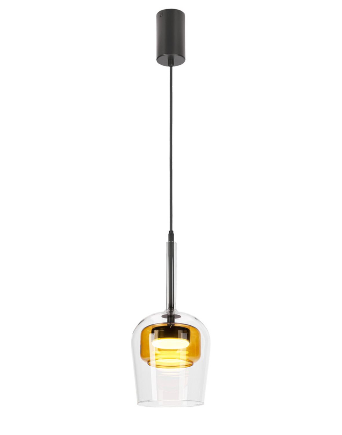 Skleněná závěsná lampa Glaxi