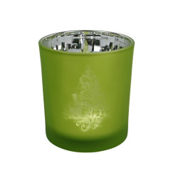 Skleněný svícen METALLIC GREEN 8 cm zelený