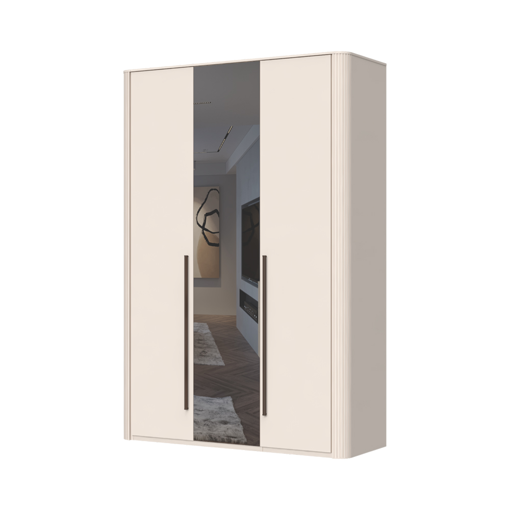 Skříň se zrcadlem RONDO - P3-1OG/RO - Cashmere lak mat