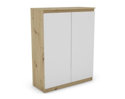 Skříňka Carlos, dub artisan/bílá, 80 cm